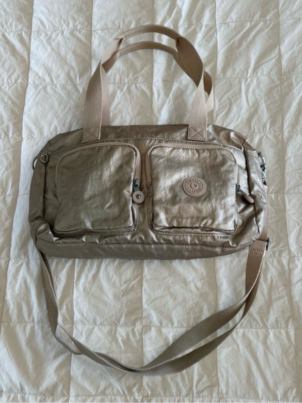 Kipling Mara Gold Metallic Crossbody Bag
